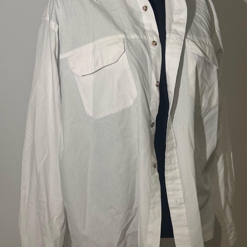 Damo Men's Classic White Shirt Jacket